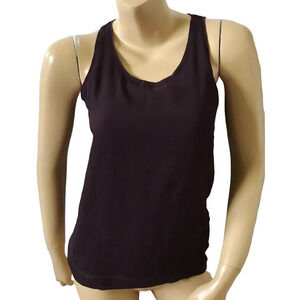 Ann Taylor Loft Tank Top Womens XXSP Wine Purple Chiffon Overlay Sleeveless
